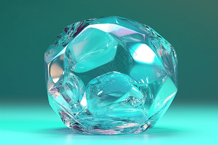 透明水晶球抽象圆形玻璃水晶球3d渲染背景