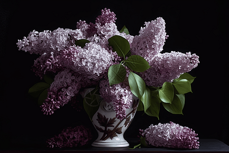 紫色 的丁香花瓶图片