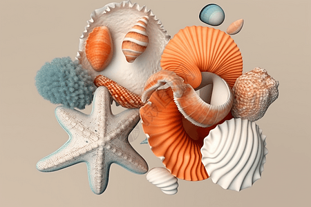 海星贝壳模型图片