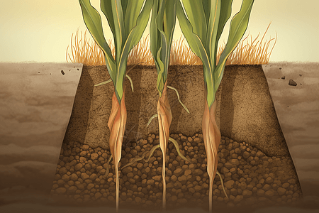 玉米秸秆的根部细节图片