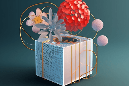 3D合成的插花艺术图片