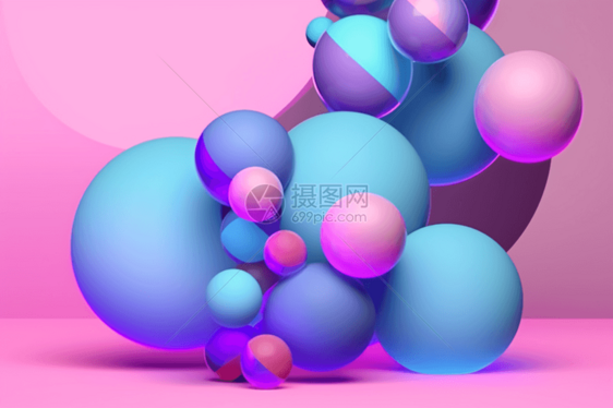 3d合成的几何球体图片