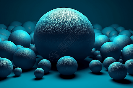 大小PP岛抽象的蓝色球体设计图片