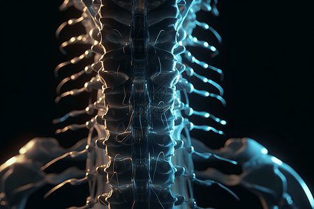 复杂的脊髓特写图片