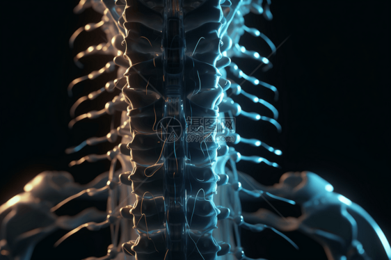 复杂的脊髓特写图片