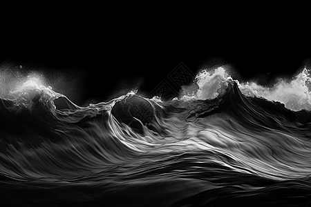 波涛汹涌的单色流体海背景图片