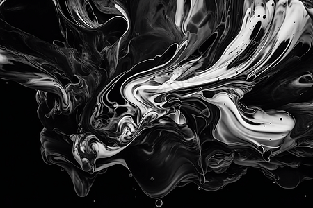 行云流水的黑白流体图片