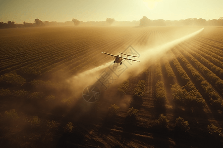 无人机喷洒农药场景图片