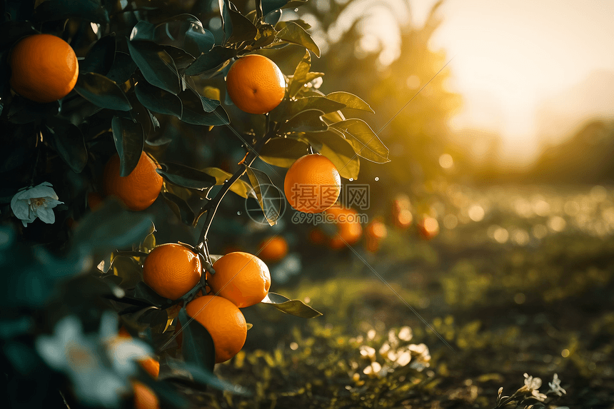 果林里的橘子图片