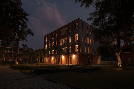 教学楼夜景图片_教学楼夜景素材_教学楼夜景高清图片_摄图网图片下载