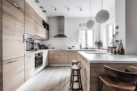 原木风的厨房高清设计图片