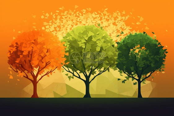 彩色的树木图片