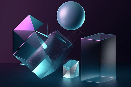 抽象几何玻璃质感背景图片