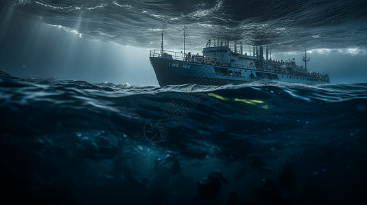 捕捉深海海洋生物船只图片