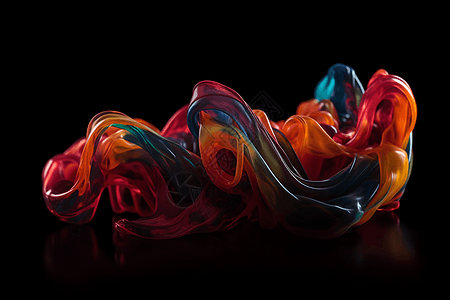 颜色渐变的抽象塑料流体形式图片
