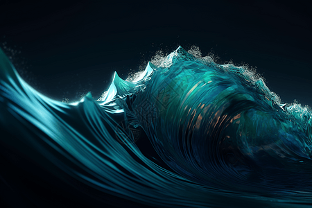 抽象蓝色波浪图片