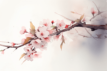 樱花树枝背景图片