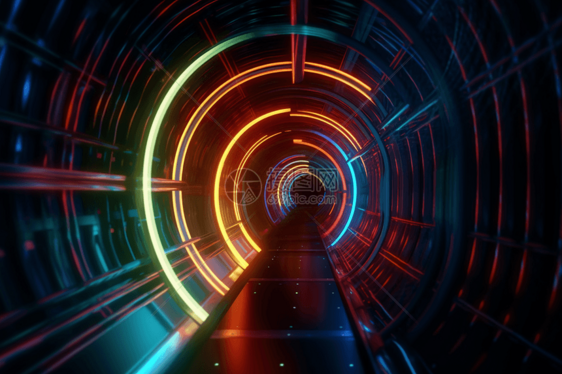 未来城市时空隧道图片