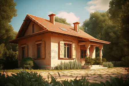 漂亮的房子舒适的乡村小屋设计图片