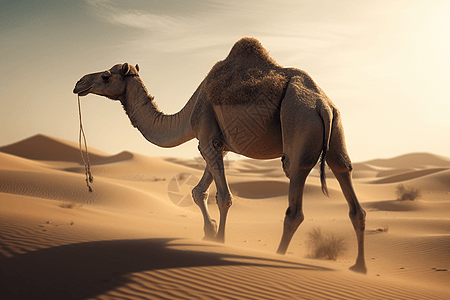 沙漠荒漠中的骆驼图片