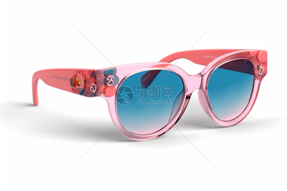 粉色边框眼镜图片
