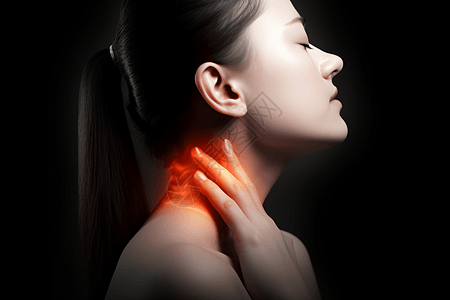 女性疼痛颈部高清图片
