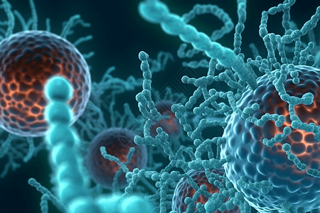 医疗细菌细胞场景背景图片