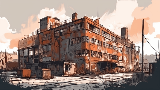 废弃工厂大楼图片