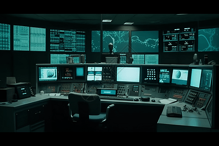 控制室多个计算机屏幕图片