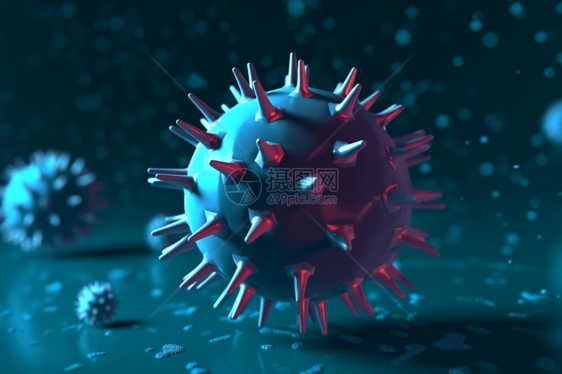 3d病毒创意插图图片