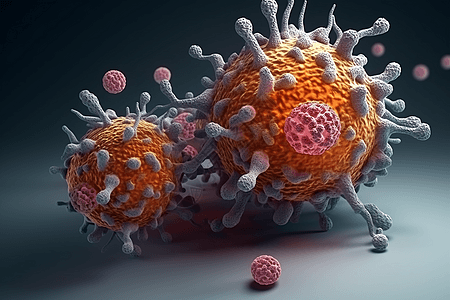 3d癌细胞插图渲染图片