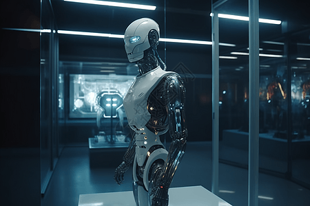 未来博物馆中机器人图片
