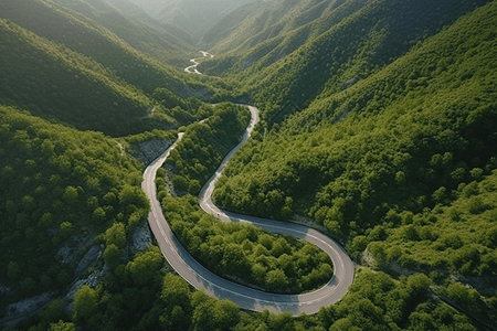 乡村蜿蜒山路图片