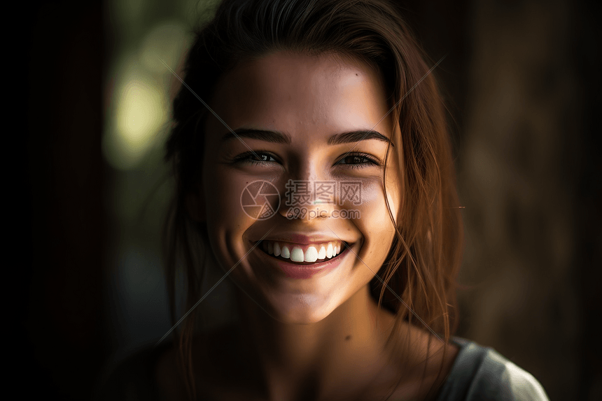 开心大笑的女孩高清图片下载-正版图片600068622-摄图网