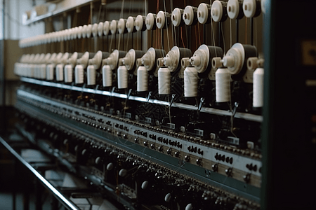 正在运行的纺织厂机械图片