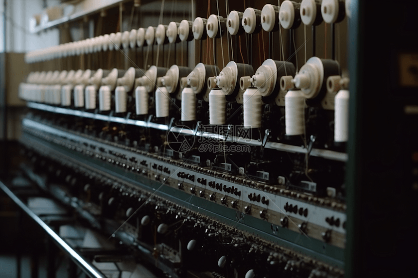 正在运行的纺织厂机械图片