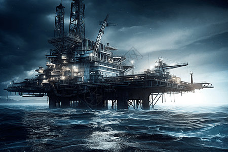 海上石油钻机平台图片