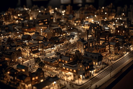 城市的模型特写图片