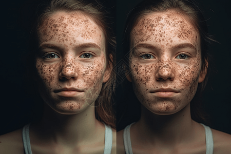 女性皮肤治疗前后对比图图片