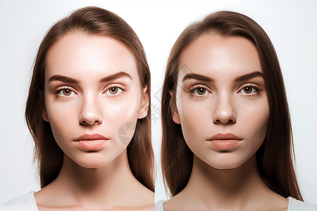 美容前后女性脸部对比图背景