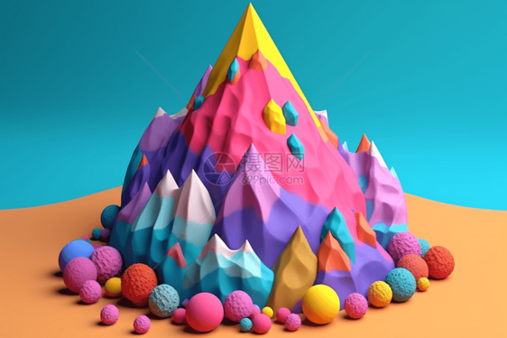 彩色山脉模型图片