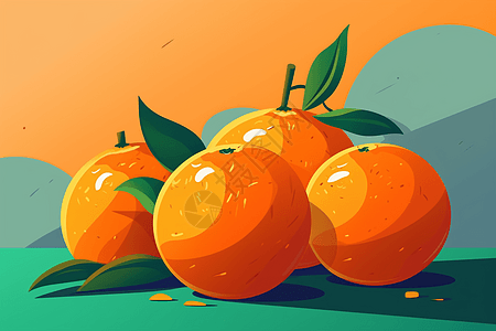 橙色插画图片