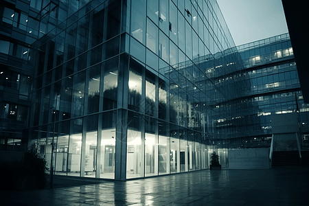现代办公楼玻璃立面图片
