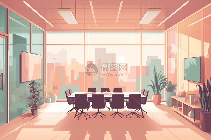 会议室插画插画图片下载-正版图片600070987-摄图网