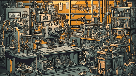 工厂的工业工具插画图片