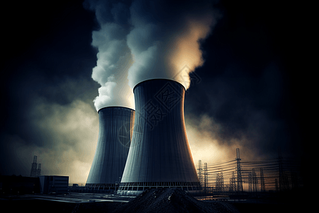 核能发电核电站大烟囱设计图片