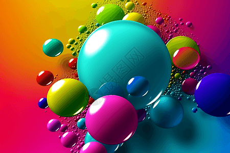 彩色气泡创意背景图片