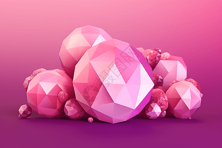 创意渐变粉色钻石球背景图片