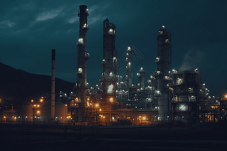 炼油厂的全景图片