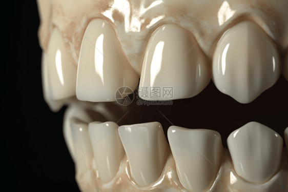 假牙牙釉质特写图片